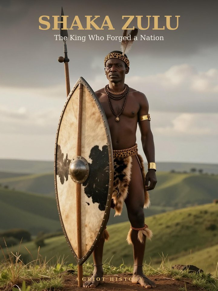 Illustrated portrait of Shaka, king of the Zulu Kingdom